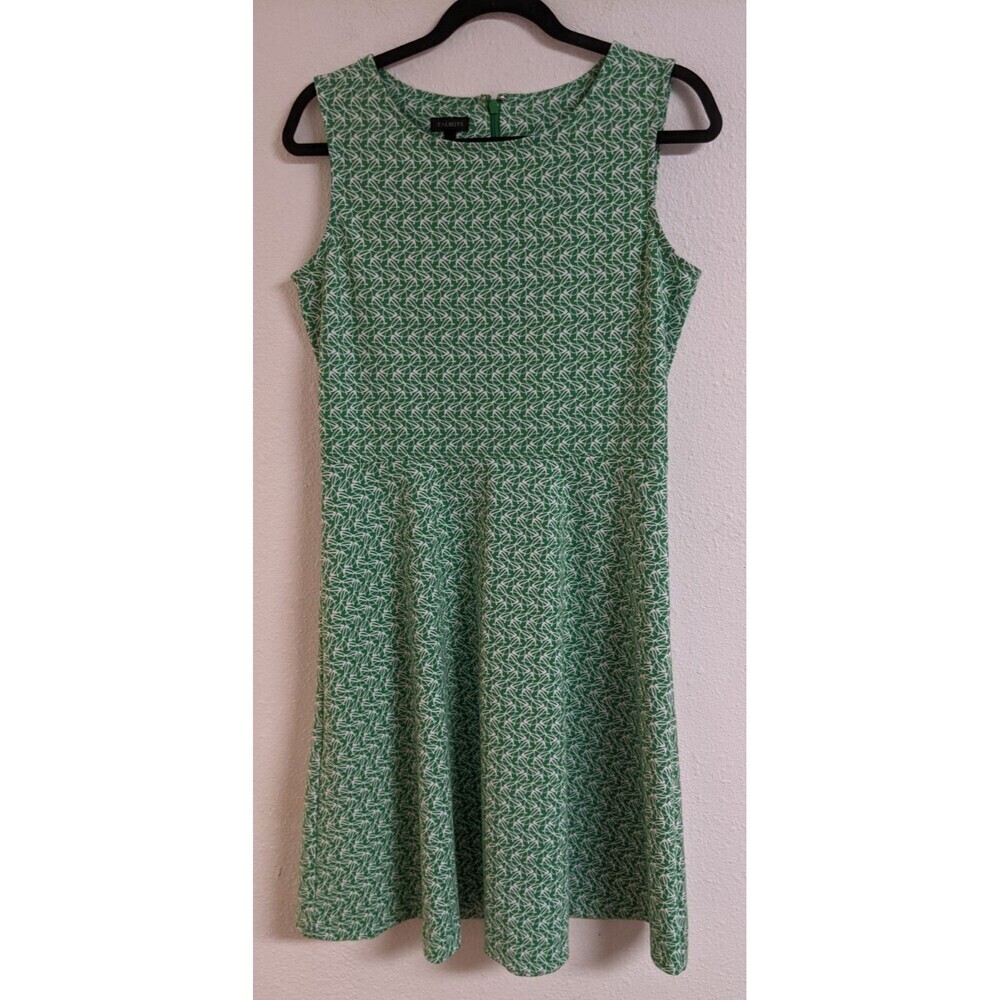 Talbots Ponte Knit Sleeveless Fit & Flare Sunglass Novelty Print Dress M
